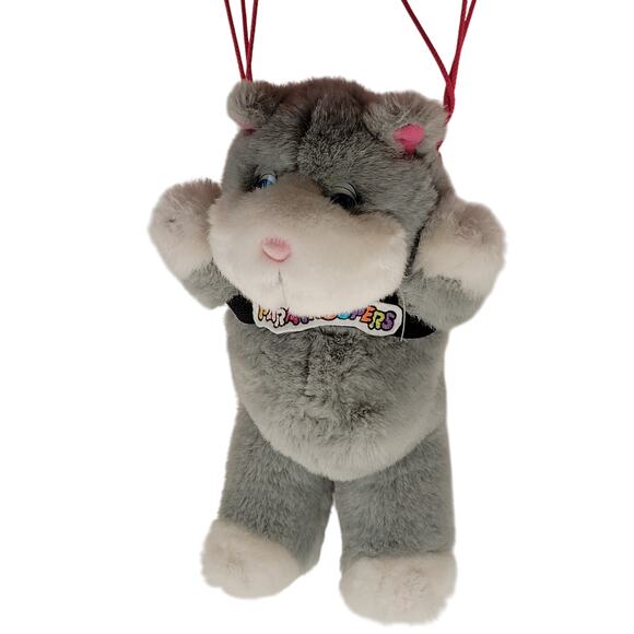 Paratroopers Plush Cat Toy, Colorful Parachute 12" Stuffed Animal Plushie VTG - Picture 6 of 16